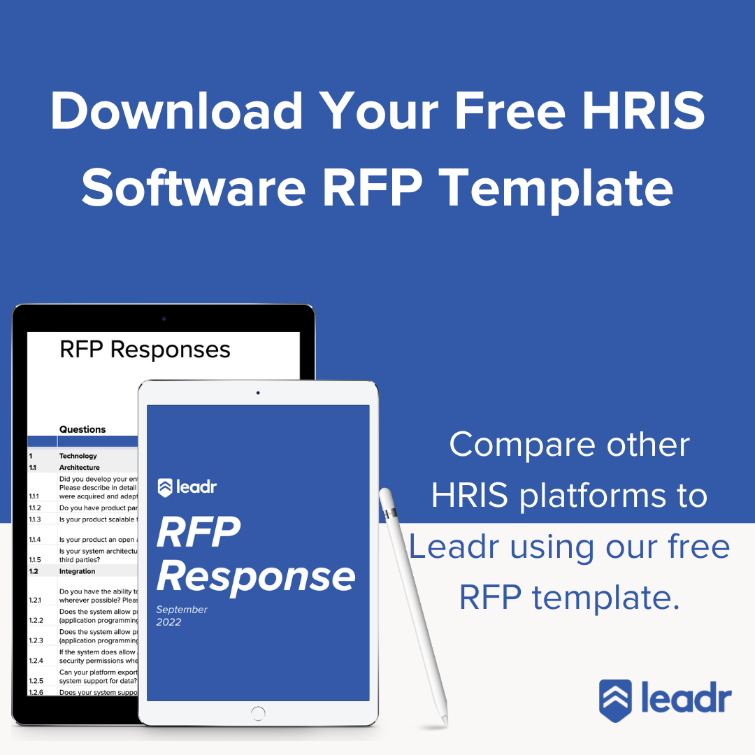 Compare other HRIS platforms to Leadr using our RFP Template